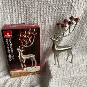 Vintage Stokes reindeer candelabra candle holder new